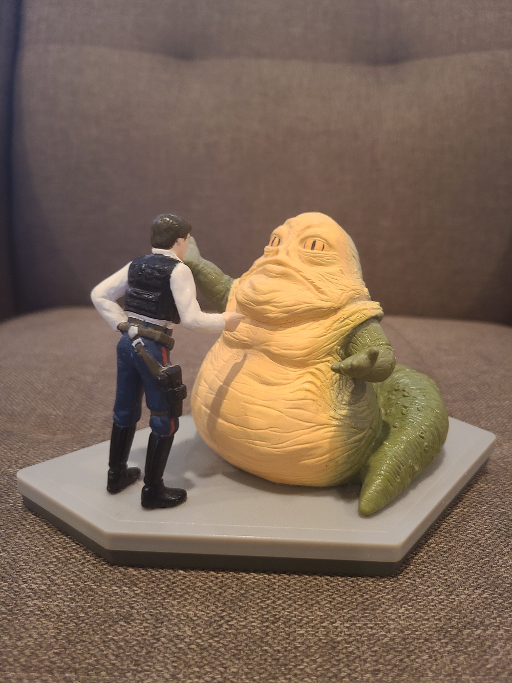 Vintage 1997 Star Wars Jabba the Hutt and Han Solo PVC figurine set